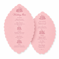 Carte de menu de mariage personnalisée festonnée avec papier de luxe, estampage à chaud et gaufrage, design élégant découpé, impression personnalisée pour événements