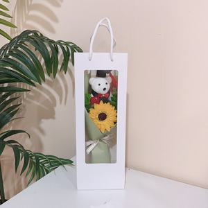 Oso de Peluche de Graduación con Flor Artificial de Girasol, Oso de Peluche con Birrete <span class=keywords><strong>y</strong></span> Toga de Graduación, Regalo de Graduación para Escuela Secundaria <span class=keywords><strong>y</strong></span> Universidad - Product Image 6