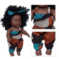 Poupées africaines noires bouclées de 8 pouces en vinyle, poupées reborn pour filles, jouets de déguisement pour bébés, vente en gros pour fabricants