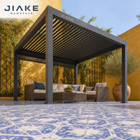 Jiake 6063-T5 Aluminium-Pergola mit Motorisiertem Lamellendach für Mediterrane Gärten, Terrassen, Villen und Außenbereiche