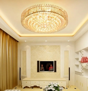 Offre Spéciale Lustre Lumière salle à manger salon Or Rond Moderne luxe Cristal Plafonnier - Product Image 5