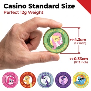 Jetons de poker en céramique 43 mm 12 g avec logo personnalisé, nominés/secs, durables, non toxiques, écologiques, pour jeux de casino, avec étui de rangement - Product Image 1