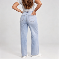 Jeans extensibles déchirés pour femmes, pantalon en denim ample à jambes larges, tenues du bureau au dîner et en soirée