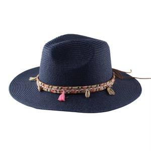 Sombreros de Paja Bohemios para Mujer, para Primavera y Verano, para Vacaciones, con Ala Ancha, Estilo Panamá, Protección Solar, para Playa, <span class=keywords><strong>Jazz</strong></span> - Product Image 4