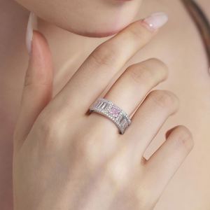 Dylam High Jewelry S925 <b>Silver</b> Rhodium Plated <b>Eternity</b> Band Baguette 5A Cubic Zircon Wedding Engagement Jewelry <b>Rings</b> for Women - Product Image 4