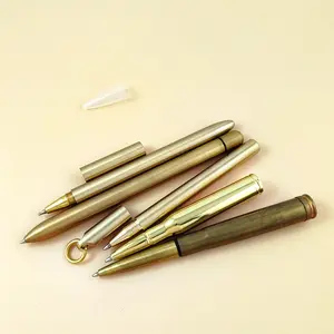 Bolígrafos de latón recargables con forma de bala de astronauta de cobre espacial militar de alta precisión