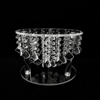 Support à gâteau élégant en acrylique transparent pour anniversaire de mariage, séparateur de gâteau de célébration avec pendentif en cristal
