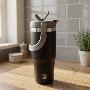 Erfi Tumbler Isolato Moderno e Minimalista in Acciaio Inossidabile da 750ml con Manico e Confezione Colorata per Uso Esterno - Product Image 3