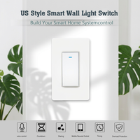 Interrupteur mural intelligent WIFI Hantu Electric US Standard DS-122 10A 240V en ABS, compatible avec l'application Smart Life et la commande vocale Alexa/Google Home