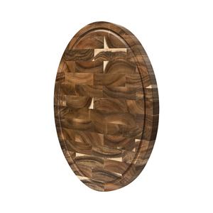 Akazien holz runde ovale Form Hack klotz Ende Korn Schneide brett - Product Image 1