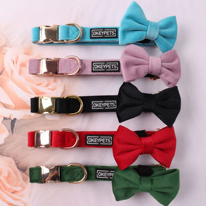 Okeypets-Conjunto de Arnés de Terciopelo para Perro, Correa Personalizada para Mascota, <span class=keywords><strong>Collar</strong></span> de Arnés Colorido sin Tirones, Doble Anillo en D - Product Image 2