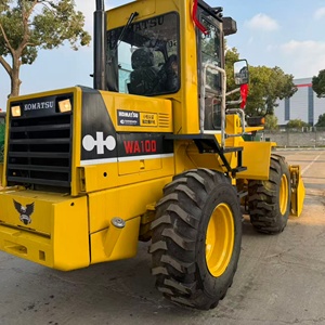 Cargadora de Ruedas Komatsu WA100, Capacidad de Carga Nominal de 7 Toneladas, Motor, Bomba, Caja de Cambios, Hidráulica, Neumáticos Amarillos para Carretera, Construcción, Minería, Logística - Product Image 4