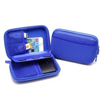 Étui portable multicolore rouge/noir/bleu foncé pour batterie externe, disque dur, téléphone, écouteurs, câble de données et accessoires numériques