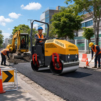 Compacteur routier professionnel certifié EPA à tambour unique de 10 tonnes avec pulvérisation d'eau, facile à entretenir pour le nivellement des chaussées