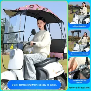 Toldo para Vehículo Eléctrico, Nuevo Estilo, Retráctil, Plegable, de Liberación Rápida, Parasol Impermeable, Protector Solar de Vinilo, para Motocicleta, Protección contra la Lluvia - Product Image 3