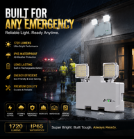 Lampe de sécurité d'urgence à double projecteur LED étanche IP65 rechargeable, haute luminosité, pour la sécurité incendie