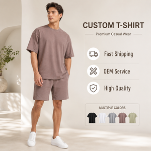 Camisetas de Manga Corta para Hombre, 230g, Cuello Redondo, Color Sólido, 100% Algodón, Personalizables con Diseño OEM/ODM, Venta al Por Mayor - Product Image 1
