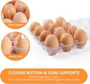 Boîte de transport en plastique transparent pour 30 œufs avec poignée, réutilisable, pour ferme, marché et emballage de détail - Product Image 4