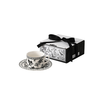 Ensemble de tasse à <span class=keywords><strong>café</strong></span> vintage avec soucoupe, motif de fleur en <span class=keywords><strong>demi</strong></span>-<span class=keywords><strong>lune</strong></span>, boîte cadeau, céramique, style coréen, petit mug à parfum de haute valeur - Product Image 5