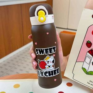 Stainless Steel Insulated Water Bottle Pop-Up Lid Portable Thermal Bottle <b>Large</b> Capacity Food Grade Travel Mug - Product Image 5