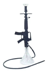 Kustom Pabrik Chicha Sheesha Rusia Set merokok Resin Nargile biru mewah Ak47 bentuk senjata Chicha Shisha besar Ak 47 Hookah - Product Image 2