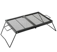 Grille de camping pliable robuste, grille de barbecue portable, maille en acier robuste, équipement compact pour foyer de camping
