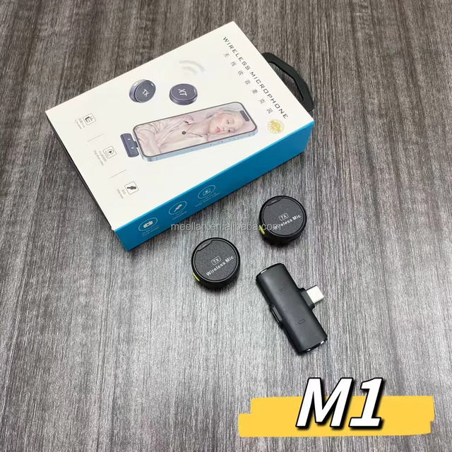 Portable Wireless Lavalier Microphone Noise Cancelling Mini for Iphone Android Camera Vlog Live Streaming
