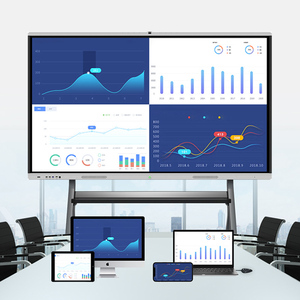 Tela de toque para ensino e conferência, painel interativo plano com lcd wi-fi, painel de monitores inteligente de 75 polegadas, 4k, interativo