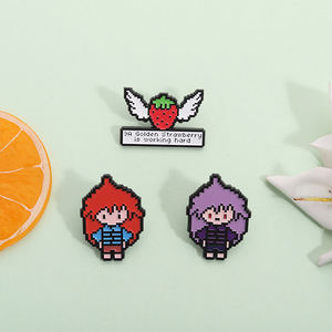 Pixel Pin Enamel karakter Game Retro bros tokoh aksi Lapel lencana hadiah perhiasan untuk teman dan gamer - Product Image 2