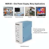 OKEY MDR-60 Serisi 60W DIN Raylı Tekli Yüksek Verimli Güç Kaynağı 5V 12V 24V 48V AC-DC SMPS Endüstriyel Otomasyon CE 2 Yıl Garantili