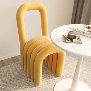 Sillón Moderno de Terciopelo, Silla de Maquillaje de Lujo Ligero, Taburete para Uñas para Dormitorio de Niñas, Silla con Respaldo para Vestidor, Rojo, Creativo, para Apartamento, Hotel, Comedor - Product Image 4