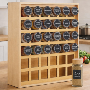 Mesa Auxiliar de Bambú de Alta Calidad para Sofá, Estante de Almacenamiento para Especias - Product Image 1