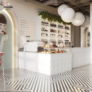 Mostrador de Café Pequeño y Moderno |   Diseño de Quiosco Minorista con LED |   Muebles Personalizados para Cafetería y Bar |   Ecológico, de Grado Comercial, Duradero - Product Image 1