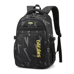 Fashion Custom Logo High Quality Waterproof Black School Bags Durable Teenage Travel Backpack For Boys