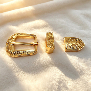 Juego de 3 Hebillas de Cinturón Vaquero Occidental al por Mayor, 38mm, Plateado Antiguo Vintage, con Tornillo - Product Image 1