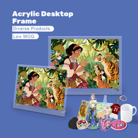 Cadre photo en acrylique transparent Certificat élégant et présentoir de photos Décorations de Noël de dessin animé personnalisées