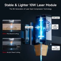Grabadora Láser ORTUR OLM2 S2 LU2 DIY con Área de Trabajo para Esculpir Metal y Madera, Máquina de Corte y Grabado por Diodo