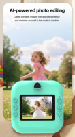 Fotocamera AI Portatile per Divertimento, Modifica Foto con AI, Creazione Immagini da Voce, Giochi Puzzle Integrati, Fotocamera Creativa AI con Batteria da 1200mAh