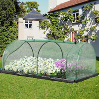 Serre tunnel moderne verte de 200x100x80cm avec cadre en acier et couverture en PE en bois traité naturel pour jardin extérieur