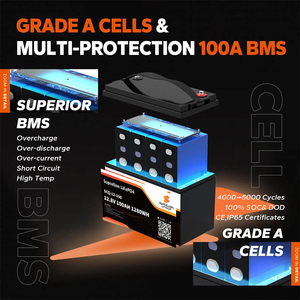 Batería LiFePO4 SUPCELION <span class=keywords><strong>SCQ</strong></span> 12.8V100Ah en Stock en la UE, BMS Integrado, Bluetooth 5.0, IP65, Garantía de 10 Años, 4000 Ciclos, Serie/Paralelo - Product Image 2