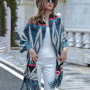 Luxury Winter Handfeeling Wraps Weave Bohemian Scarves Shawl With Sleeves For Woman