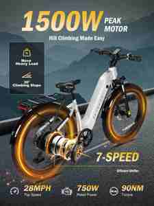 Actbest 2.0 Vélo électrique à pneus larges longue portée Ranger, livraison gratuite aux États-Unis, Vélo électrique à pneus larges longue portée Ranger 2.0, 2.0 - Product Image 5