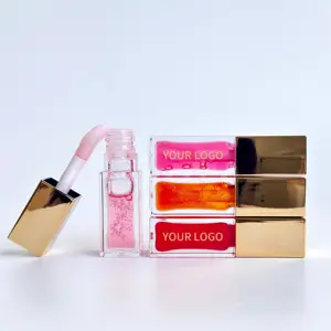 fornecedor de óleo de brilho labial gelatinoso glitter vegano óleo labial brilhante brilho labial personalizado de marca própria
