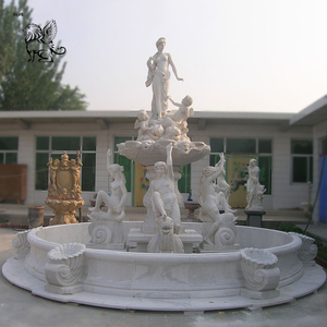 Fuente de agua de piedra tallada a mano de estilo europeo BLVE, fuentes de cascada de jardín de mármol blanco para exteriores a la <span class=keywords><strong>venta</strong></span> - Product Image 6