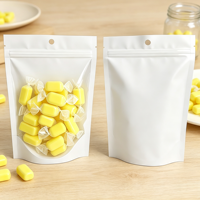 Pochette Doypack en aluminium avec fenêtre transparente avant et fermeture éclair anti-lumière pour emballage alimentaire de guimauves et bonbons