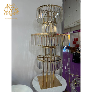 <span class=keywords><strong>Vase</strong></span> <span class=keywords><strong>à</strong></span> fleurs en métal doré de 160 <span class=keywords><strong>cm</strong></span> (63 pouces) pour centres de table de mariage, support rond en métal doré pour fleurs, vente en gros - Product Image 5