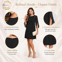 Robe à manches papillon pour femmes, robe courte pour invitées de soirée cocktail d'été