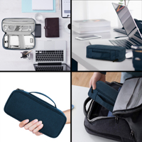Organisateur d'accessoires électroniques en nylon imperméable, antichoc et anti-poussière, multi-poches pour câbles, chargeurs, batteries externes, écouteurs, clés USB