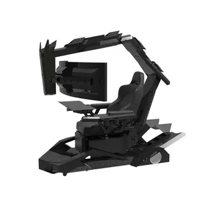 שלושה מסכי נהיגה סימולטור מחשב Rgb שחור ואדום יוקרה למשחקים מותאמים אישית כיסא זול