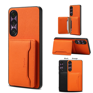 Étui portefeuille magnétique en similicuir grain litchi Denior OEM/ODM pour SONY Xperia 1/5/10 Series avec chargement sans fil et support intégré - Product Image 1